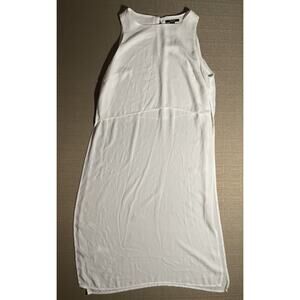 Forever 21 Women’s Small Dress Solid White Chiffon Open Slit Sides Sleeveless